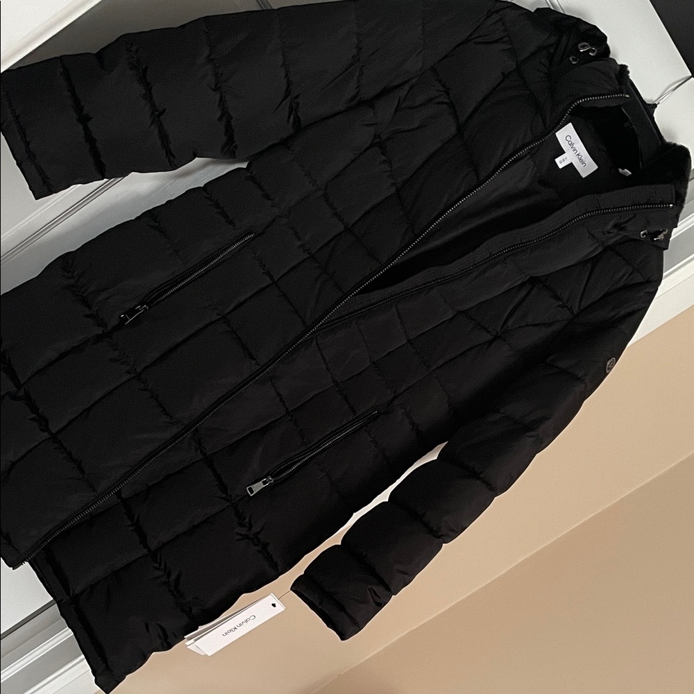 Calvin Klein Black Quilted Long Puffer Jacket